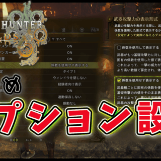 モンハンワイルズ おすすめのオプション設定
